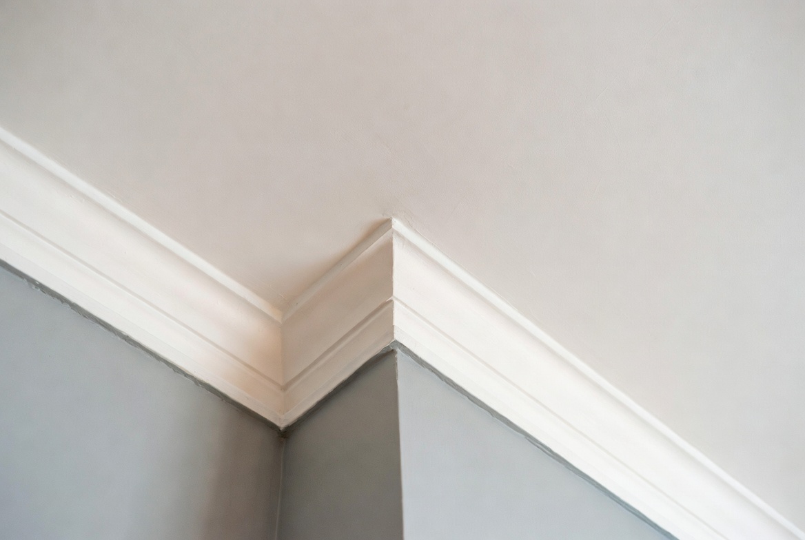 Ceiling and trim detail close-up